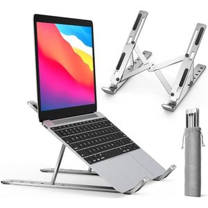 TEMU Aluminium-Legierungs-Laptop-Ständer, verstellbarer, ergonomischer, faltbarer, tragbarer Desktop-Halter, kompatibel mit 10-15,6 MacBook, iPad, HP, Dell, Lenovo Geräten.