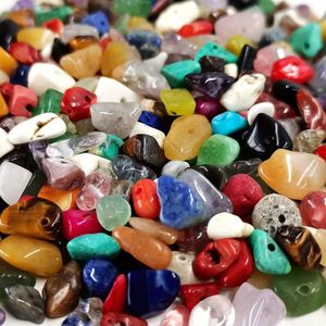 TEMU 500 Stück 5?8 mm natürliche Steinperlen, mehrfarbig, unregelmäßig, Kristall, lose Steinperlen, mit Loch gebohrt, für DIY-Armbänder, Halsketten, Ohrringe, Schmuckherstellung, Bastelbedarf