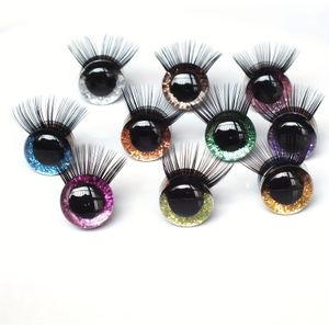 TEMU 20 Stück/Los 12-30mm Glitzer Sicherheitsaugen mit Wimpern für DIY Puppenaugen Zubehör Sicherheitsaugen Gemischte Farben
