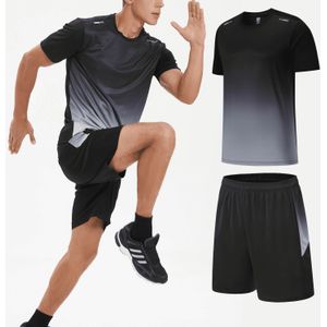 TEMU 2er-Set Gradientenfarbe Schnelltrocknende Sportanzüge Herren Lauf- und Fitnesskleidung Kurzarm Sommer-T-Shirt Schnelltrocknende Kleidung Geeignet für Laufen, Ballsport und Alltagskleidung