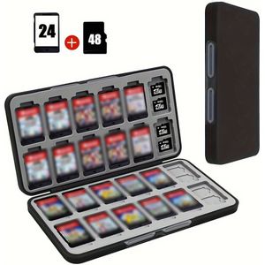 TEMU JORKING Silikon-Spiel-Organizer, strapazierfähige Hartschalen-Aufbewahrungsbox, mit 24 Spielkartenfächern und 48 Micro-SD-Kartenfächern, für Switch, und mehr