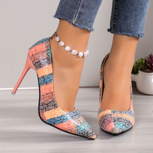 TEMU Modische Stiletto-Absätze für Damen, elegante Pumps mit Kappe, modische Slip-On-Absätze für Damen
