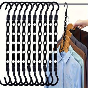 TEMU 10 Stück Plastik Wunderhaken - Kleiderschrank-Organizer, Platz sparender Kleiderbügel mit 5 Fächern, drehbarer Haken, Rutschfester Design, Lagerlösung für den Kleiderschrank, Dorm--