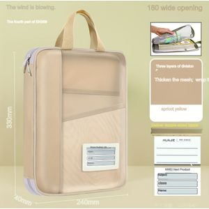 TEMU 1 Stück Nylon Transparent Aktenordner, Tragbare Studenten Buchtasche, Tutoring Dokumenthalter, Prüfungsblatt Lernbeutel mit Schultergurt