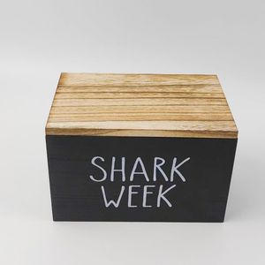 TEMU Organizer-Box für Damenhygieneartikel, Holz, Badezimmeraufbewahrung mit Deckel, Haiwochen-Design, , langlebig, schwarz, nicht waschbar