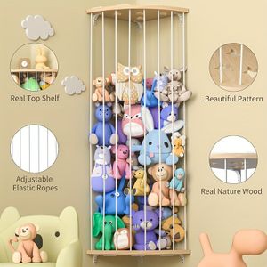 TEMU Platzsparender Ecke Kuscheltier-Aufbewahrungshalter: Verstellbare Länge, sternförmiges Design, zur Wandmontage für Spielzimmer oder Schlafzimmer