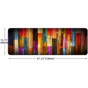 TEMU 1 Stück aufgerüsteter farbenfroher geometrisch gedruckter Teppich - Polyester, leicht und waschbar, für die Küchendekoration, maschinell hergestellt, rechteckiger Aufbau, Küchenbodenmatte