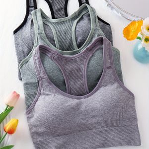TEMU 3 Stück Damen Sport BHs - Atmungsaktive & Fitness Tank Tops mit abnehmbaren Pads, dehnbare & unterstützende für Laufen, Workout & Outdoor-Aktivitäten, Fitnesskleidung