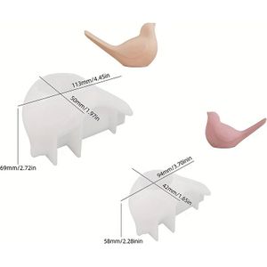 TEMU 2er-Set Vogelornamente Silikonform Vogel Gips Silikonform Dekorative Schreibtischornamente Räucherstein Gips Ton Silikonform Kerzen Silikonform