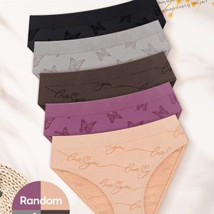 TEMU Ein einzelner Pack mit zufällig gelieferten Damen-Triangle-Slips, sexy, weich, hautfreundlich, mit Schmetterlingsdrucken in verschiedenen Farben, geeignet für den täglichen Gebrauch.