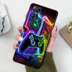 TEMU Neonlicht und Spielcontroller Hülle für Xiaomi Redmi Note 11S 12 12S 13 Pro+ 5G 8 7 8T 9 9 Pro 9S 9T Weiche Schutzhülle