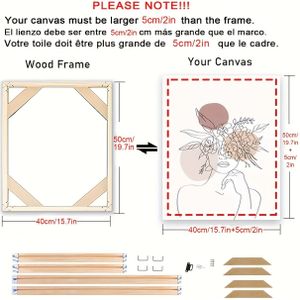 TEMU 1 Set DIY Holz Leinwandrahmen Kit für Galerie-Wrap Ölgemälde Montage, Rahmenstreifen für Wandkunst Dekor