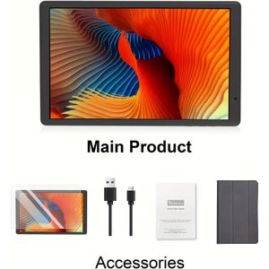TEMU Tibuta 13 Tablet, 10-Zoll-Tablet mit Hülle, 4 GB , 32 GB Speicher, -Core-Prozessor, 5,0 MP Front- und 8,0 MP Rückkameras, 5000 mAh Akku, 800 × 1280 IPS