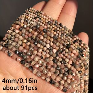TEMU 170/110/91 Stück Naturfazierte Rhodochrosit Edelsteine Perlen, 2/3/4mm Lose Perlen für Schmuckherstellung, Dauerhafte Steinperlen für DIY Halsketten, Ohrringe und Zubehör