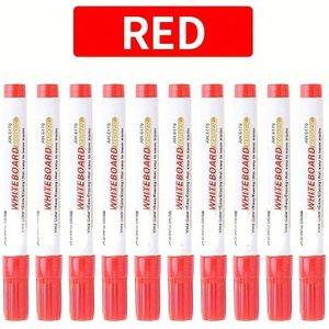 TEMU 10er-Set Whiteboard-Marker - Mittlere Spitze, trocken abwischbar & nass abwischbar, langlebig, leicht zu löschen, ideal für Lehrer und Klassenzimmer - in den Farben Schwarz, Rot & Blau erhältlich