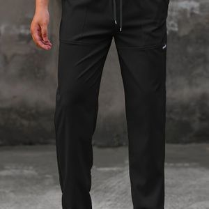 TEMU Herren -Jogginghosen mit - Polyester, Kordelzug, Einfarbig, Ganzjahres-