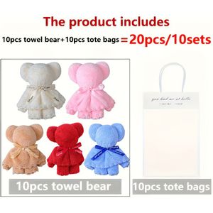 TEMU 20er-Set Kuschelbär-Handtuchgeschenk mit Klarsichtbeutel - Ideal für Valentinstag, Hochzeiten, Geburtstage, Muttertag & Weihnachtsfeiergeschenke