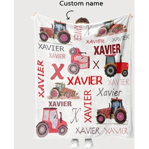 TEMU . Individuelle Namens-Traktor-Flanelldecke - Weich, Leicht, Wendbares Design mit personalisierten Traktorelementen - für Reisen, Heimdekoration & Geschenke