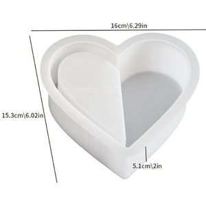 TEMU 1 Stück Herzförmige Silikonform für DIY-Basteln, Love Themed Resin Casting, Gipsbeton, Kerzenbecher, Blumentopf - Strapazierfähiges und flexibles Material