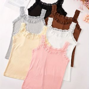 TEMU 6-teiliges, nahtloses Trägertop aus floraler Spitze, einfaches, elastisches, atmungsaktives Tanktop, Dessous und Unterwäsche für Damen