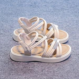 TEMU Elegante Damen-Sommer-Sandalen - 2025 Neue Flache Sohle Im Römischen Stil, Leicht Und , Einfache Slip-On-Sandalen Mit Offener Zehenpartie, Kunststoffabdeckung, Gummisohle, Für Freizeitbekleidung