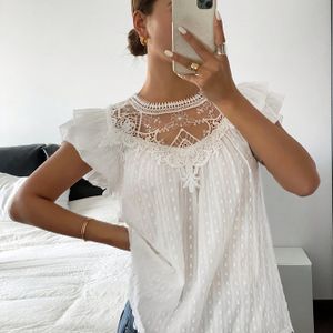 TEMU Elegante, lässige, tägliche, reine weiße Spitzen-Schürzennachthemd für Damen