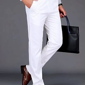 TEMU Elegante Stoffhose für Herren, leicht und bequem, Passform und Bundfaltenhose für alle Jahreszeiten, Business und Freizeitkleidung