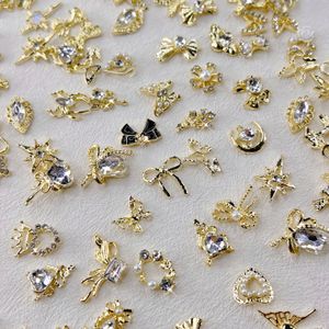 TEMU 50-teiliges Gemischtes Nail Art Charms-Set - Metall, Perlen & Strasssteine für DIY-Maniküre-Dekorationen
