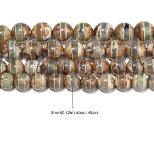 TEMU Naturstein-Achat-Perlen, tibetische DZI, runde lose Perlenabstandshalter für Schmuckherstellung DIY, einzigartiges Armband-Halsketten-Handwerk, Geschenk für Männer - ca. 35/45 Stück