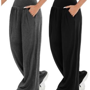 TEMU -Mehrfarbiges Set aus Zwei Vielseitigen Outdoor-Jogginghosen mit Weitem Bein und in Unifarben