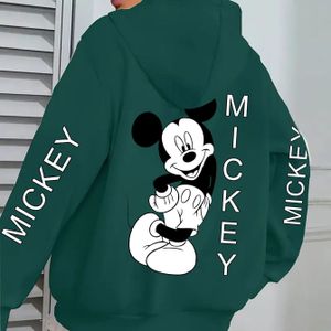 TEMU Herbst-Winter-Hoodie für Damen - Gemütlich mit Fleecefutter und Kängurutasche, -Druck, Lebhaftgrüner Freizeit-Pullover für Kaltes Wetter, Herbstmode | Maschinenwaschbarer Stoff