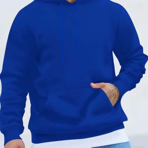 TEMU Herren-Sweatshirt mit Kapuze ? Beige, Subtiler Brustdruck, Regular Fit Kangaroo-Tasche für Herbst/Winter, Maschinenwaschbar