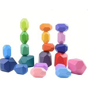 TEMU 20 Stück Holzstapelsteine, Balanciersteine, Natürliche Holzbausteine, Montessori-Vorschul-Lernspielzeug, Kleinkind-Puzzle-Sortierspielzeug, Kindergeburtstag, Weihnachtsstrumpffüller