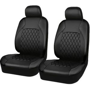 TEMU 2 Stück Luxus-Diamant-Gitter-Kunstleder-Autositzbezüge, Universal Fit Sponge Filled Front für Sitzschutz für SUVs, Trucks und Limousinen - Handwaschbar/Chemisch reinigungsfähig