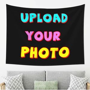 TEMU Individuelles Foto-Wandteppich - Personalisierter Wandbehang für Wohnzimmer, Schlafzimmer, Büro - Weicher Polyester-Wandteppich mit Schwarzlicht und kostenlosem Installationsset