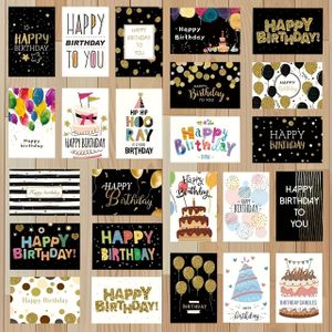 TEMU Ein Set von 24 einzigartigen Geburtstagskarten mit Umschlägen und Aufklebern, leeres Design für Anlässe wie Erntedankfest-Geburtstage. Geeignet für Männer, Frauen, Freunde und Familie