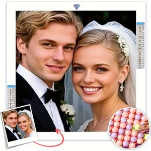 TEMU Individuelles Diamant-Kunstgemälde, DIY Personalisiertes Foto für Individuelle Diamant-Malsets - Diamantkunsthandwerk Geschenke Hochzeit Hauswanddekoration