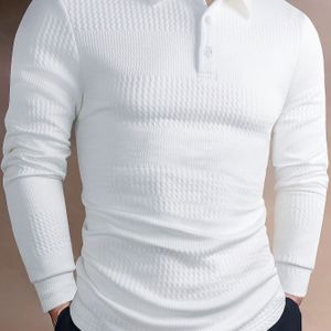 TEMU Herren Einfarbiges Jacquard-T-Shirt mit kurzem Arm und Revers für den Sommer, Lässiges, vielseitiges, schmales Oberteil als Geschenk