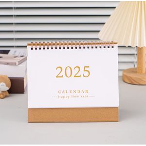 TEMU 2025 Schreibtischkalender - Minimalistisches Frisches Kreatives Design, Englische Ausgabe, Täglicher Überblick, Papiermaterial, Schreibtischschmuck, Planer