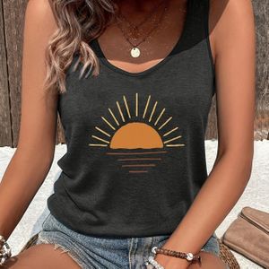 TEMU Damens Casual Ärmelloses Rundhals-Tanktop mit Buchstabendruck & Applikation - Maschinenwaschbar, Regular Fit für Frühling Sommer Herbst, Saisonmode, Nichttransparentes Material
