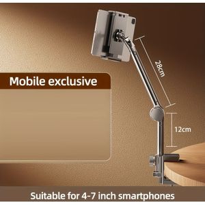 TEMU COOBOWE Schwanenhals Telefon & Tablet Ständer, 360° verstellbare flexible Klemme, Bett & Schreibtisch Halterung, Kompatibel mit iPhone/iPad/Tablet, Schwarz Carbonstahl