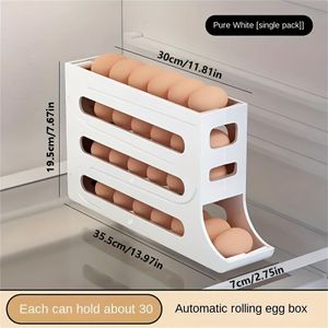 TEMU Eieraufbewahrungsbox für den Kühlschrank, Eier rollen bei Entnahme automatisch nach, großvolumige Eieraufbewahrungsbox für den Kühlschrank