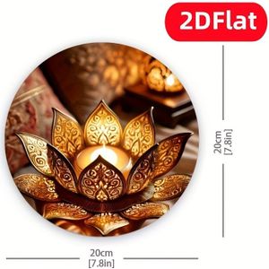 TEMU 2D-Platte, für , 7,8-Zoll-Runde Holztafel mit Blumen-Themen-Dekoration für Zuhause, Café, Bar | ein ideales Geschenk für Freunde und Familie