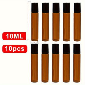 TEMU 10 Stück Glasrollerflaschen für Ätherische Öle & Parfüm - 0.17/0.34oz, Duftfrei, Ideal für Reisen & Proben - Schutz