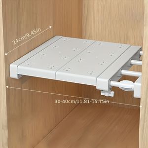 TEMU Erweiterbares Spannungsregal für Schrank- und Kleiderschrankorganisation - Verstellbares an der Wand montiertes Aufbewahrungsregal mit Teleskopdesign Maximieren Sie Ihren Stauraum