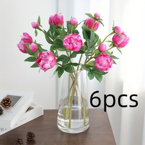 TEMU 6 Stück Künstliche Pfeifenblumen, Pfeifenblumen mit Stielen, Künstliche Blumen, Hochzeitsdekoration, Braut-/Baby-Dusche, Party, Heimdekoration