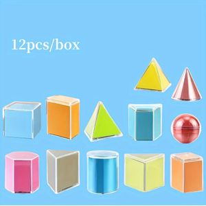 TEMU 12 Geometrische Kunststoffmodelle, Bessere Beobachtung der Oberfläche Geometrischer Körper