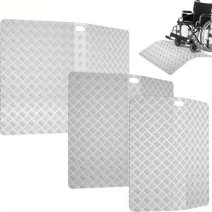 TEMU Rampe Aus Aluminium 70 x 10 cm, Auffahrrampe, Antirutsch-Laderampe, Tragkraft bis 270 kg, Tragbare Rampe, Türschwelle für Autos, PKW, Motorrad, Rollstuhl (60cm/80cm/100cm Länge)