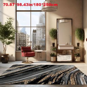 TEMU Schwarz-grauer Teppich mit goldenem Muster, dekorativer weicher Teppich für das Wohnzimmer, maschinenwaschbarer, rutschfester Teppich, Hotel-Café-Teppich, Eid Al-Adha Mubarak