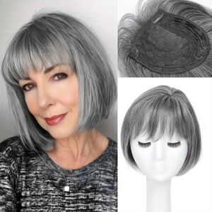 TEMU Elegante kurze Bob-Perücke mit Pony für Frauen, seitlich geteiltes Kunsthaar, atmungsaktiv und leicht, antiallergisches Netz, natürliche Haarteile